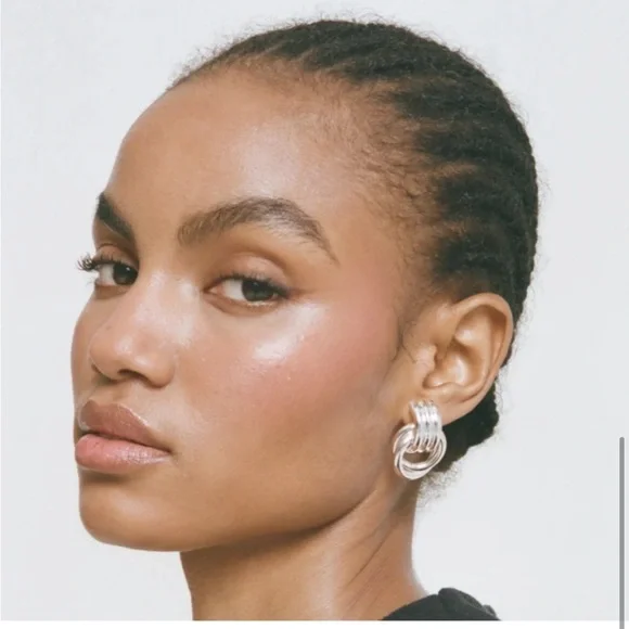 Heaven Mayhem Silver Hoop Earrings - Picture 4 of 5